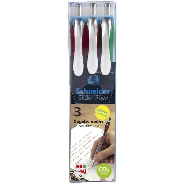 Kugelschreiber Slider Rave XB Lehrerkorrektur-Set VE=3 Stück