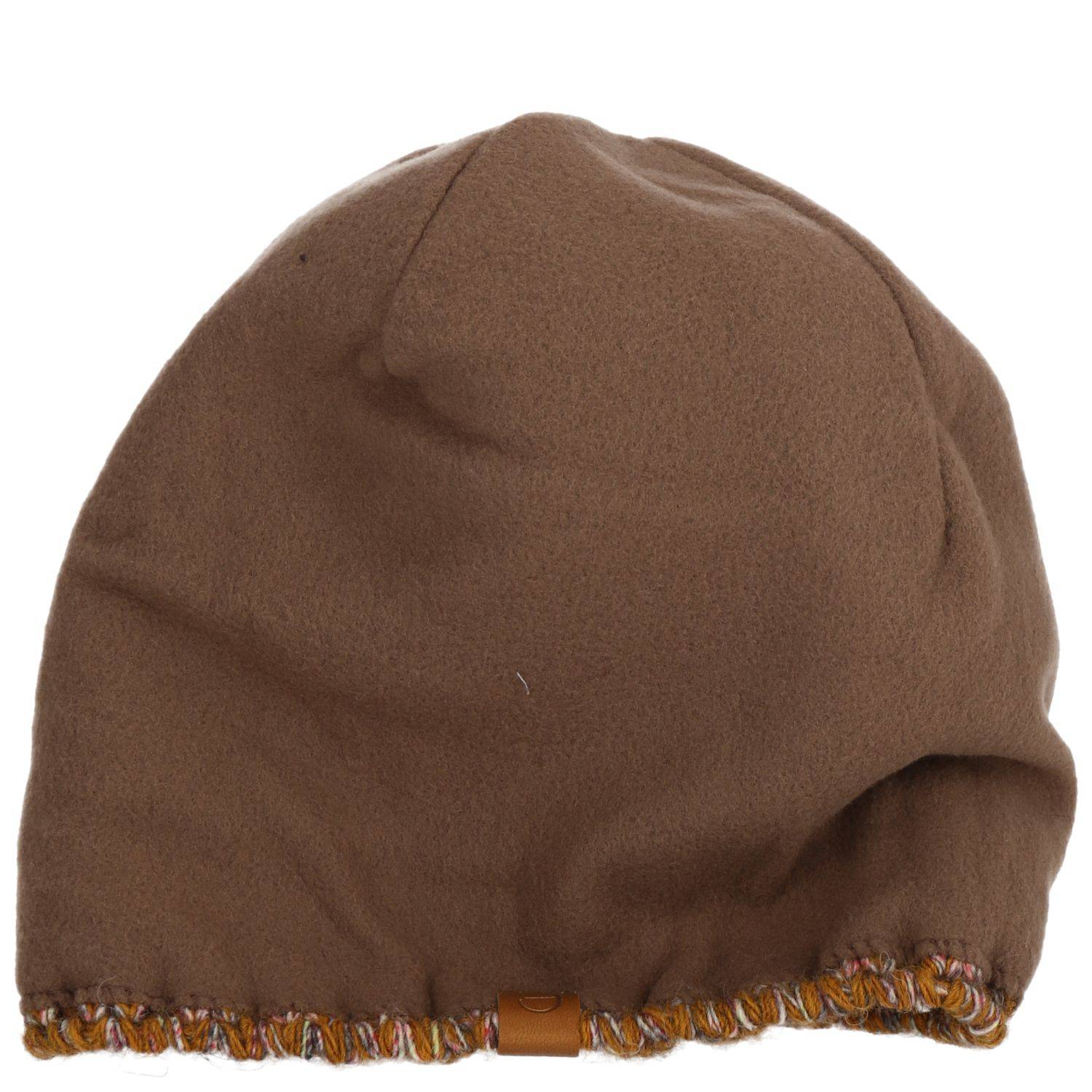 Faera Wintermütze warm gefüttert mit Kunstfell Bommel-Mütze Winter Damen Herren Braun