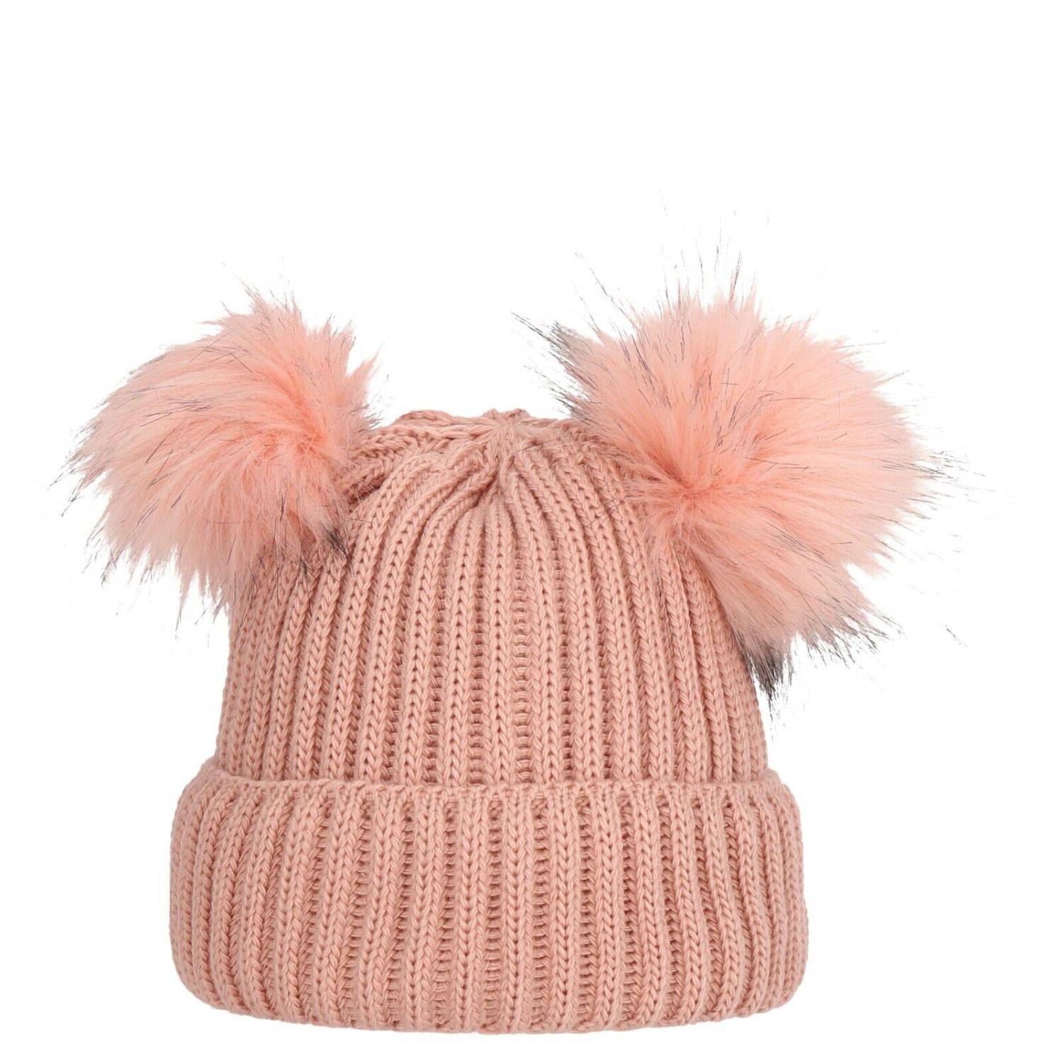 Wintermütze weicher Warmer Bommelmütze Strickmütze Herren Damen Unisex Rosa