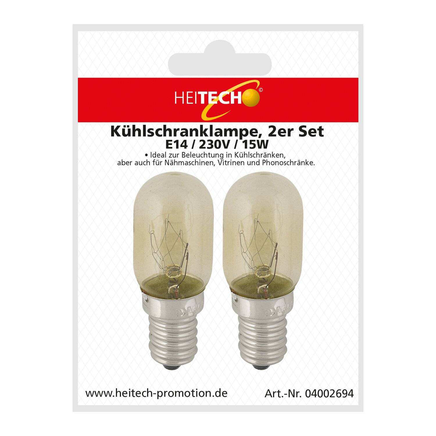 4er Pack 15W E14 - Glühbirne für Nähmaschine, Dunstabzugshaube, Vitrine, Salzsteinlampe mit T22 Kapsel, 90 Lumen & 2500K