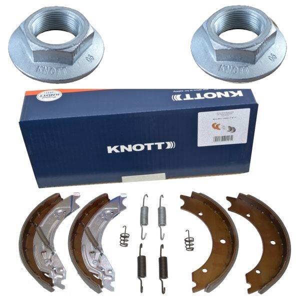 Knott Bremsbacken 200x50 KNOTT Nr. 47276 für 1 Achse + 2 x Knott Flanschmutter