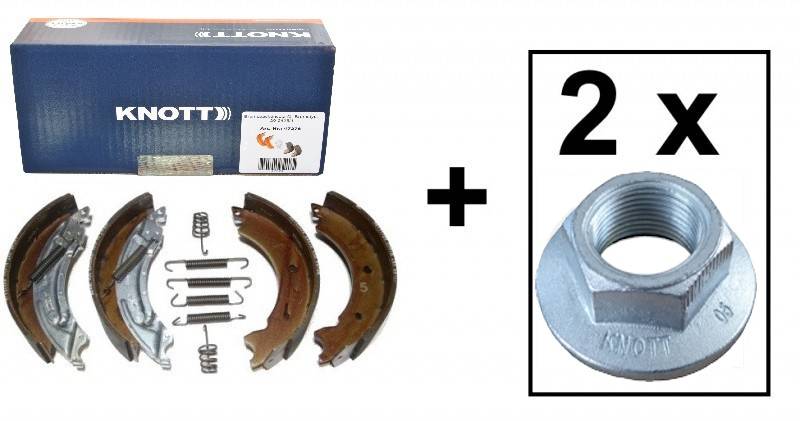 Knott Bremsbacken 200x50 KNOTT Nr. 47276 für 1 Achse + 2 x Knott Flanschmutter