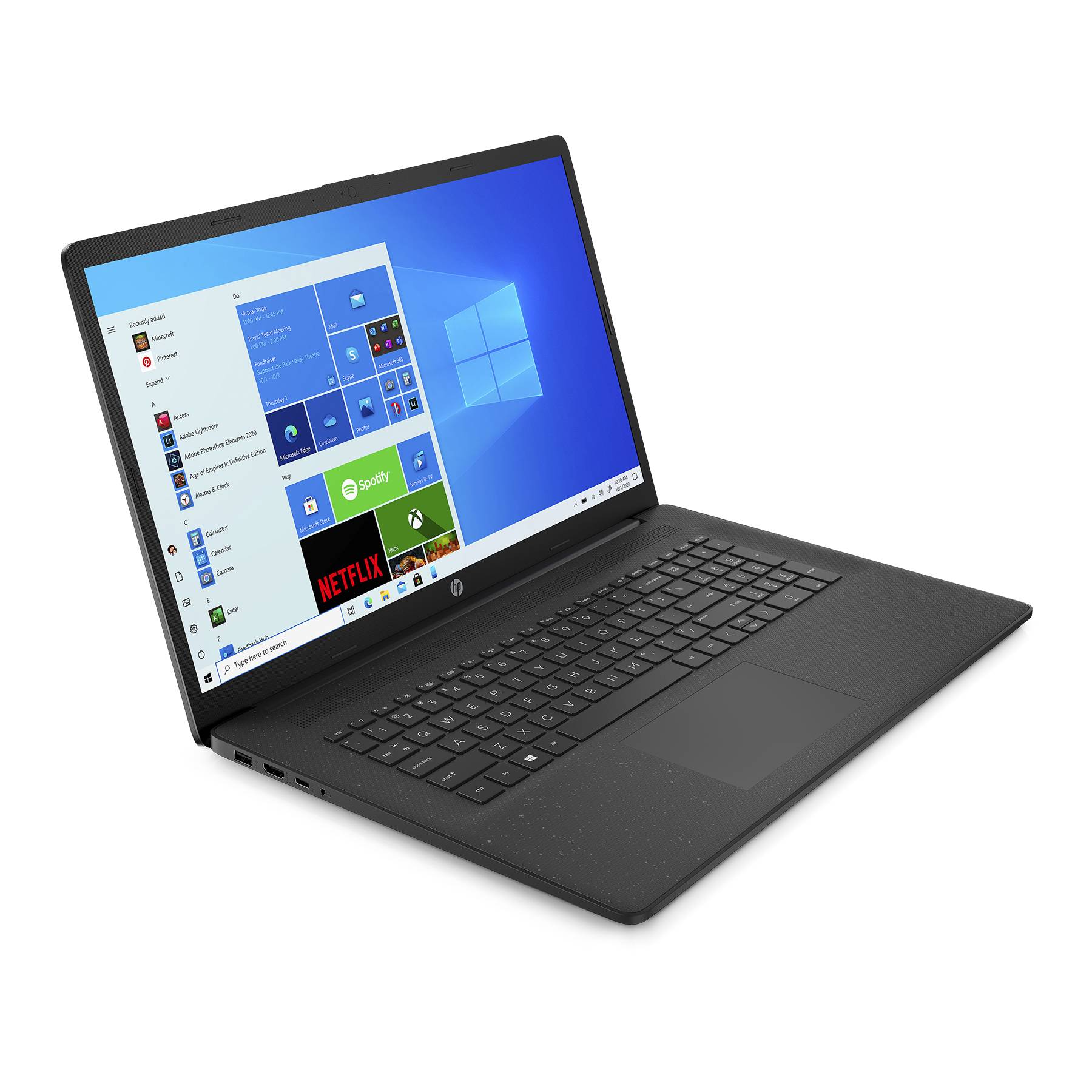 HP 17CN, Quad Core, 8GB RAM, 256GB SSD, 17.3" HD+, Windows 11 Pro + Office 2019 Pro