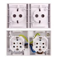 ALING-CONEL 2-fach Aufputz Schutzkontakt Steckdose mit Klappdeckel 16A/250V~ / IP44 (verdrahtet) - Weiß (10er Set) ALING-CONEL 2-fach Aufputz Schutzkontakt Steckdose mit Klappdeckel 16A/250V~ / IP44 (verdrahtet) - Weiß (10er Set)