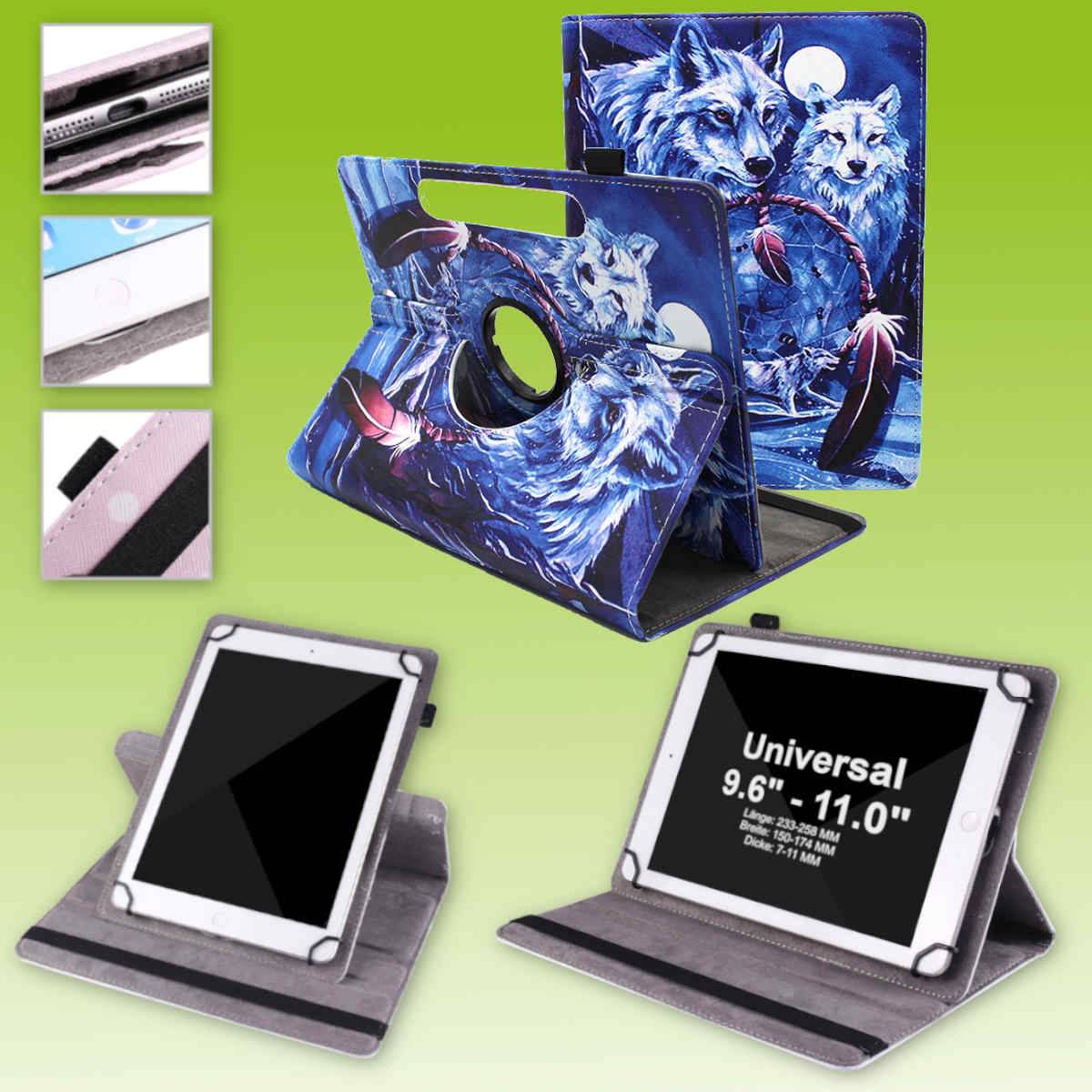 Für Lenovo Tablet Motiv Muster 360 Grad Rotation Tasche Kunst-Leder Hülle Etuis Cover Schutz Case Zubehör