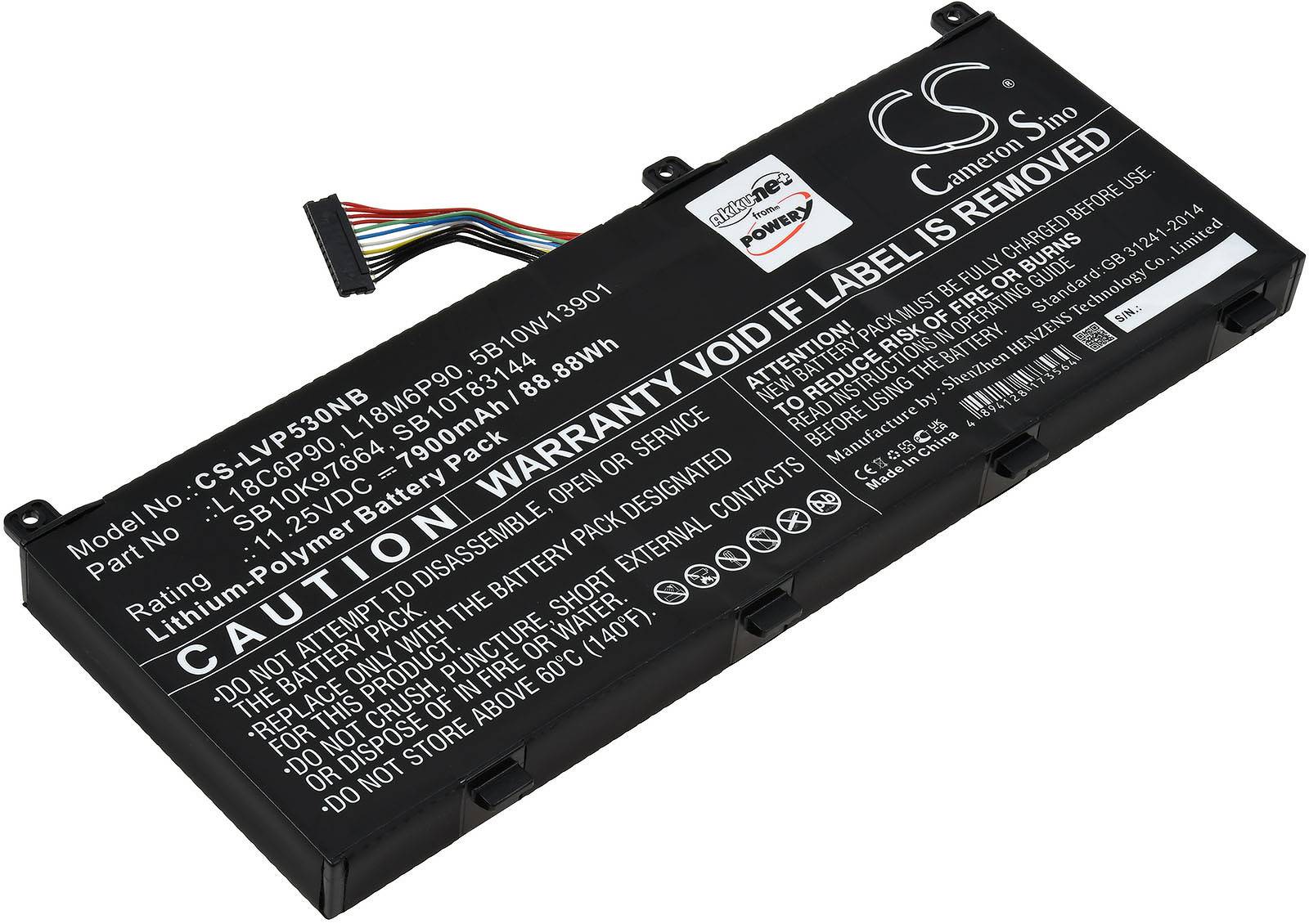 Powery Akku für Laptop Lenovo Thinkpad P53-20qn001vus, 11,25V, Li-Polymer