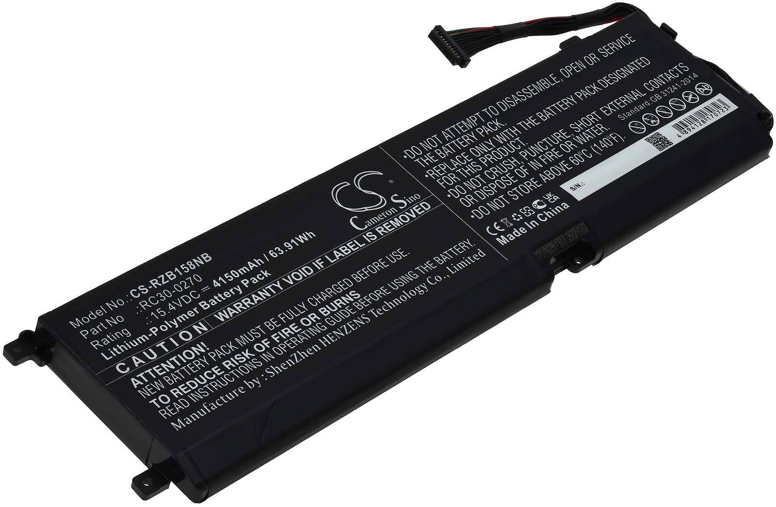 Powery Akku für Gaming-Laptop Razer Blade 15 2018 / RZ09-03009 / Typ RC30-0270, 15,4V, Li-Polymer