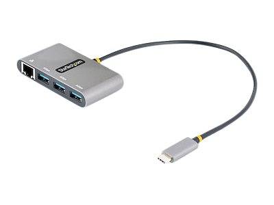 StarTech.com 3-Port USB-C Hub with Ethernet, 3x USB-A Ports, Gigabit Ethernet, USB 3.0 5Gbps, Bus-Powered, USB Type-C Hu