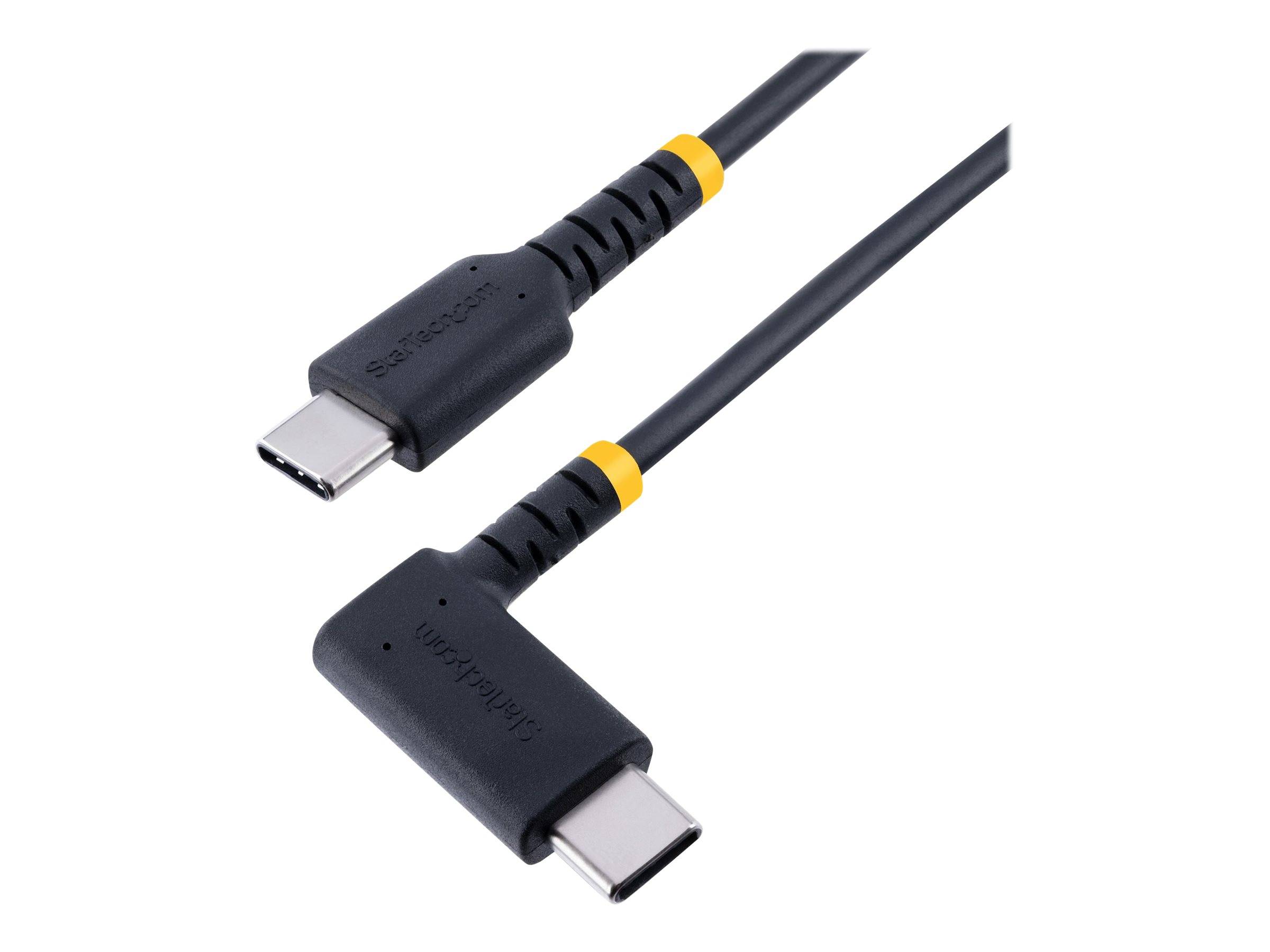 StarTech.com 1ft (30cm) USB C Charging Cable Right Angle, 60W PD 3A, Heavy Duty Fast Charge USB-C Cable, USB 2.0 Type-C,