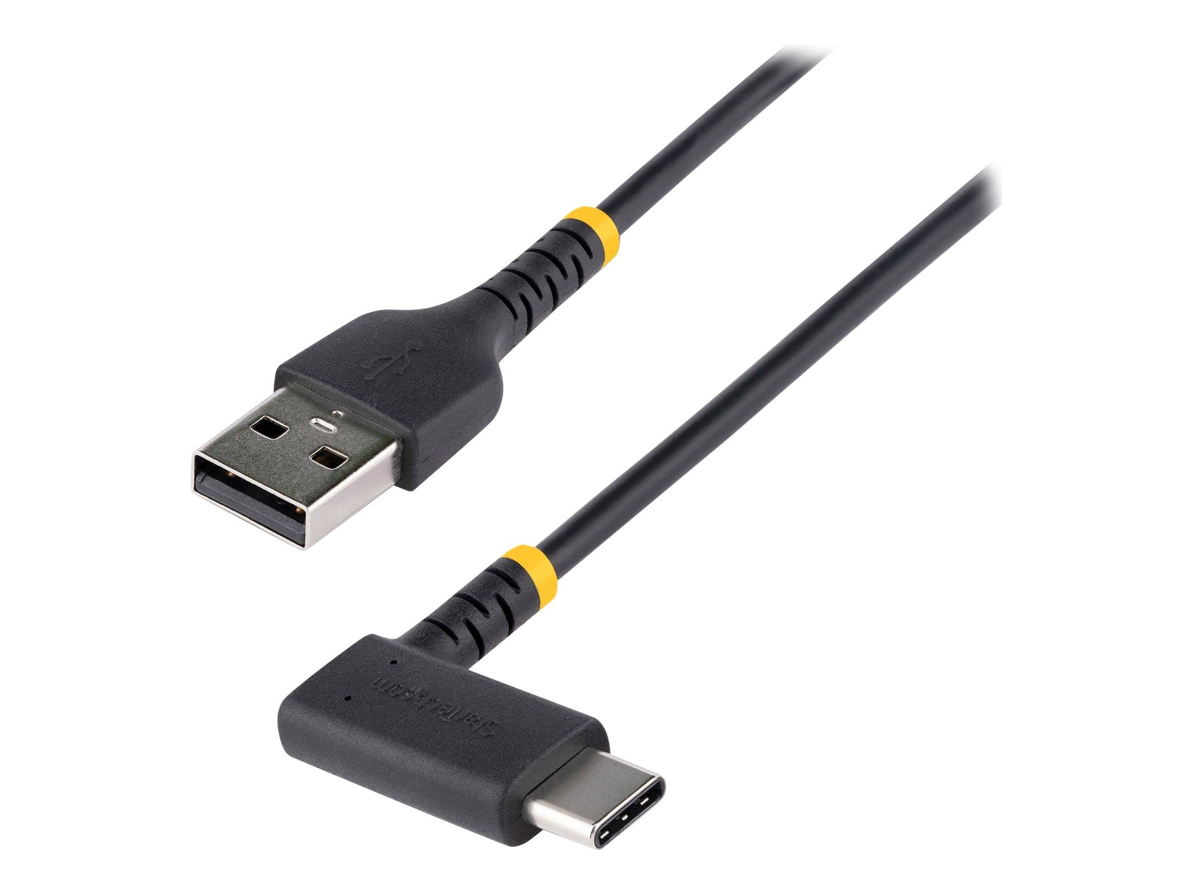 StarTech.com 3ft (1m) USB A to C Charging Cable Right Angle, Heavy Duty Fast Charge USB-C Cable, USB 2.0 A to Type-C, Du