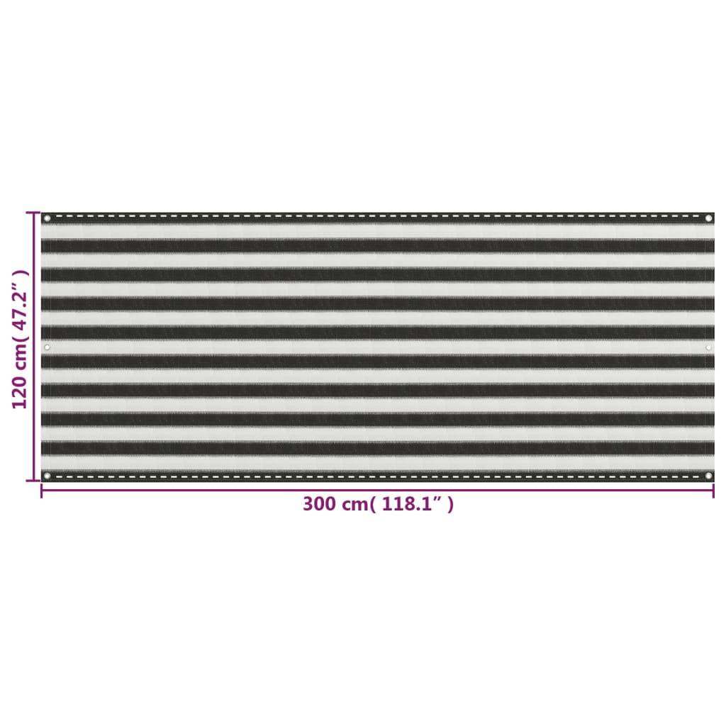 vidaXL Balkon-Sichtschutz HDPE 120x300 cm Anthrazit und Weiß