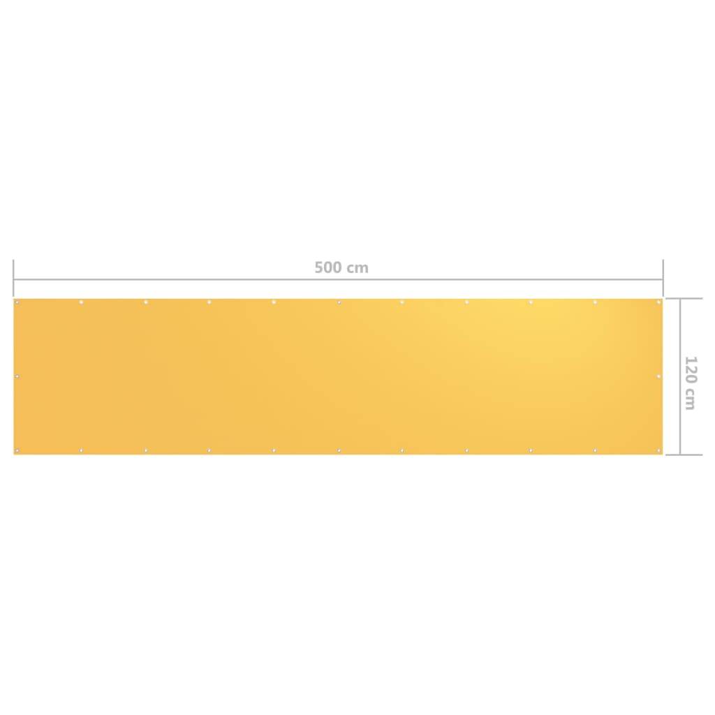 vidaXL Balkon-Sichtschutz Gelb 120x500 cm Oxford-Gewebe