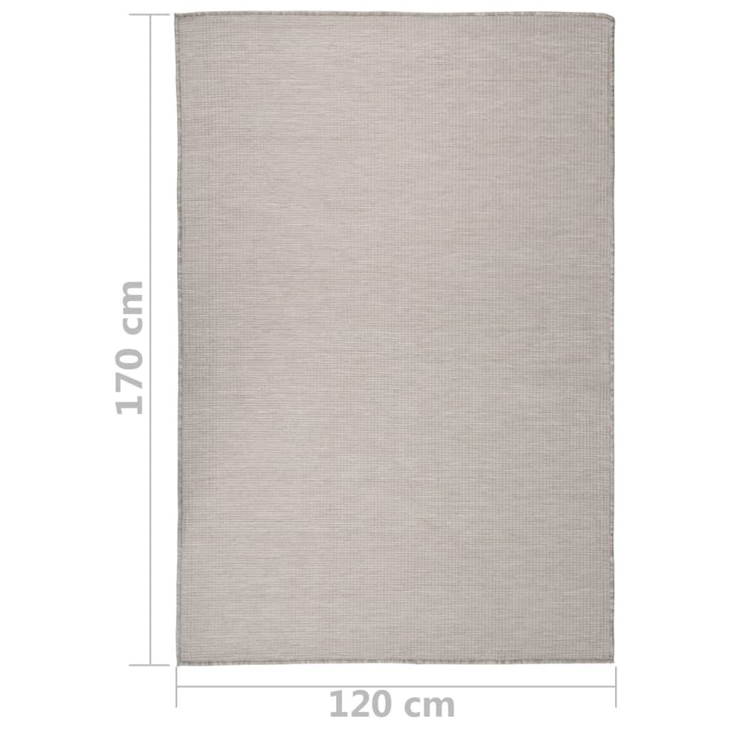 vidaXL Outdoor-Teppich Flachgewebe 120x170 cm Taupe