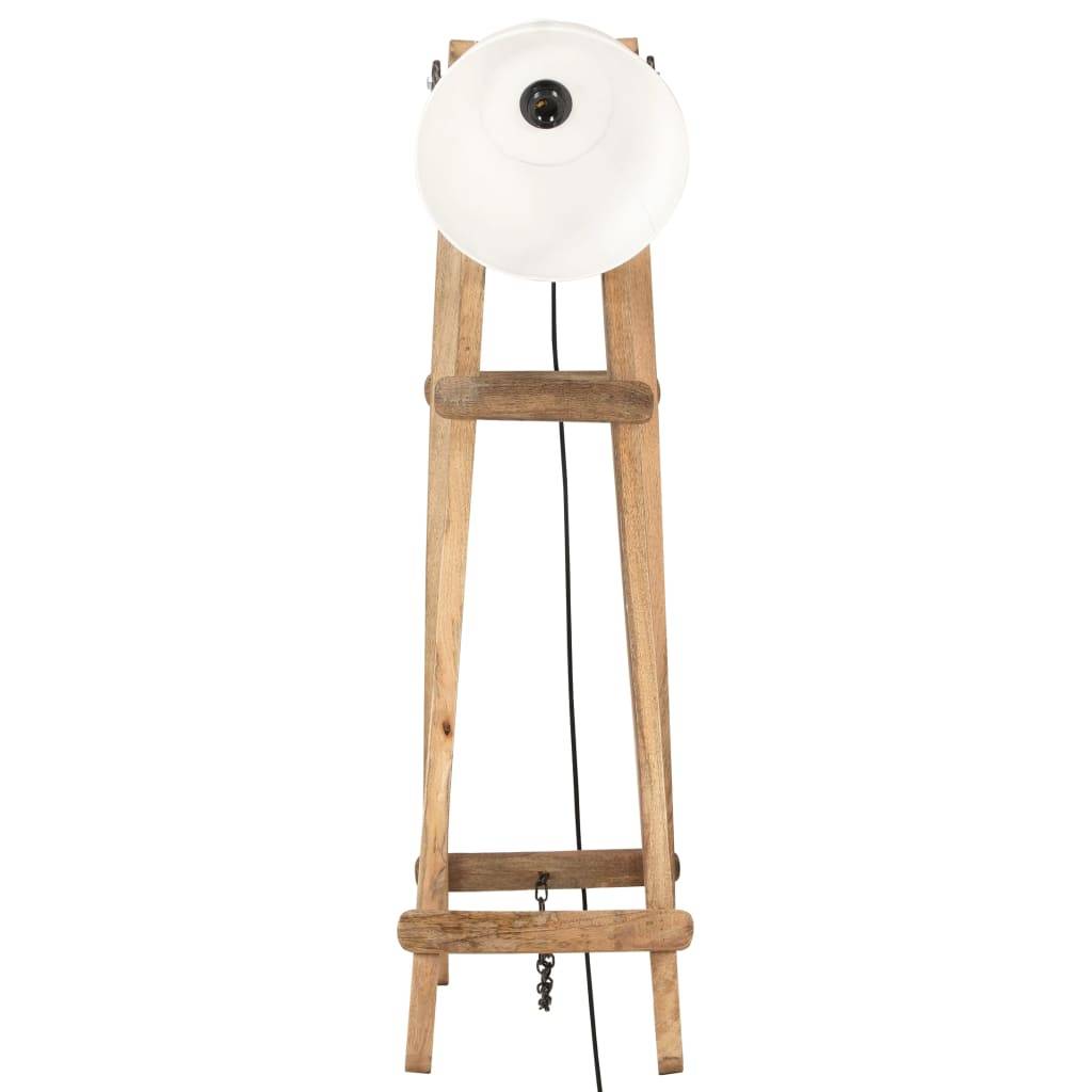 vidaXL Stehlampen 3 Stk. Weiß E27 Mango Massivholz