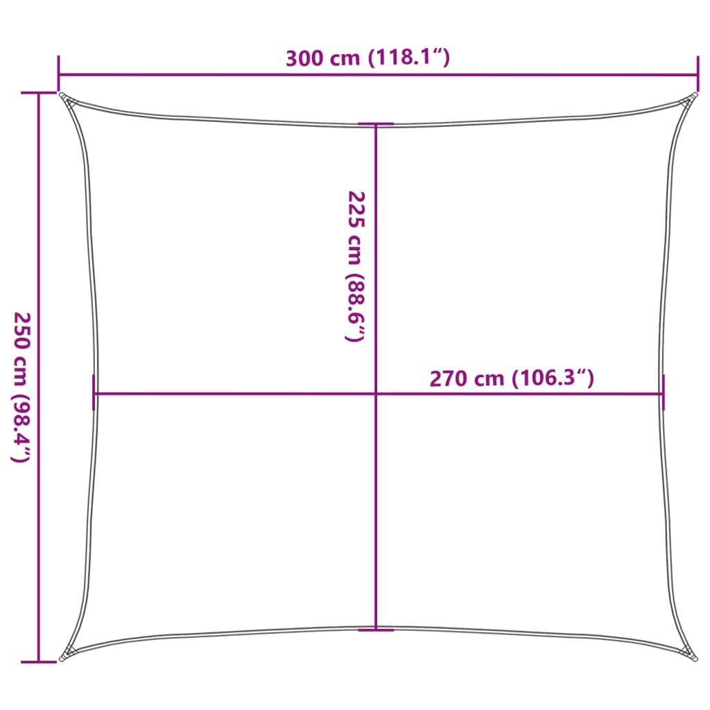 vidaXL Sonnensegel 160 g/m² Orange 2,5x3 m HDPE