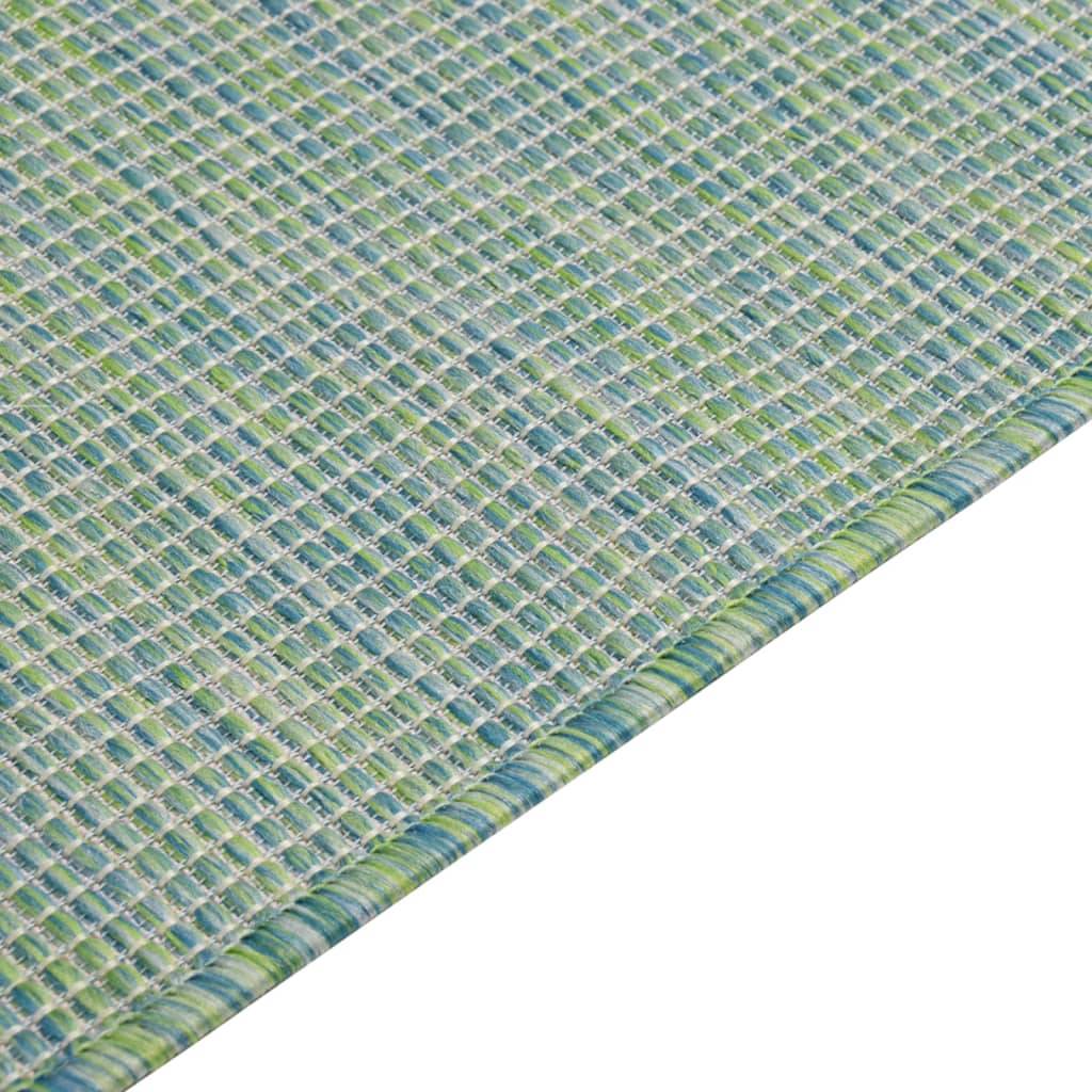 vidaXL Outdoor-Teppich Flachgewebe 80x250 cm Türkis