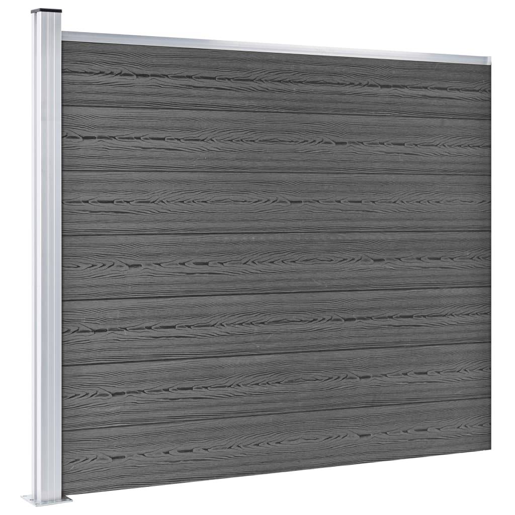 vidaXL Zaunelement Set WPC 872x146 cm Schwarz