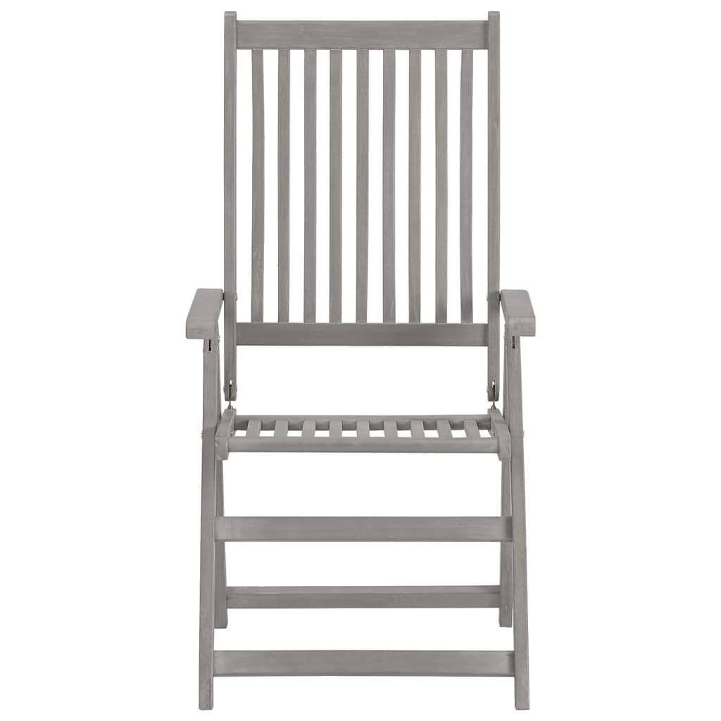 vidaXL Verstellbare Gartenstühle 4 Stk. Grau Massivholz Akazie