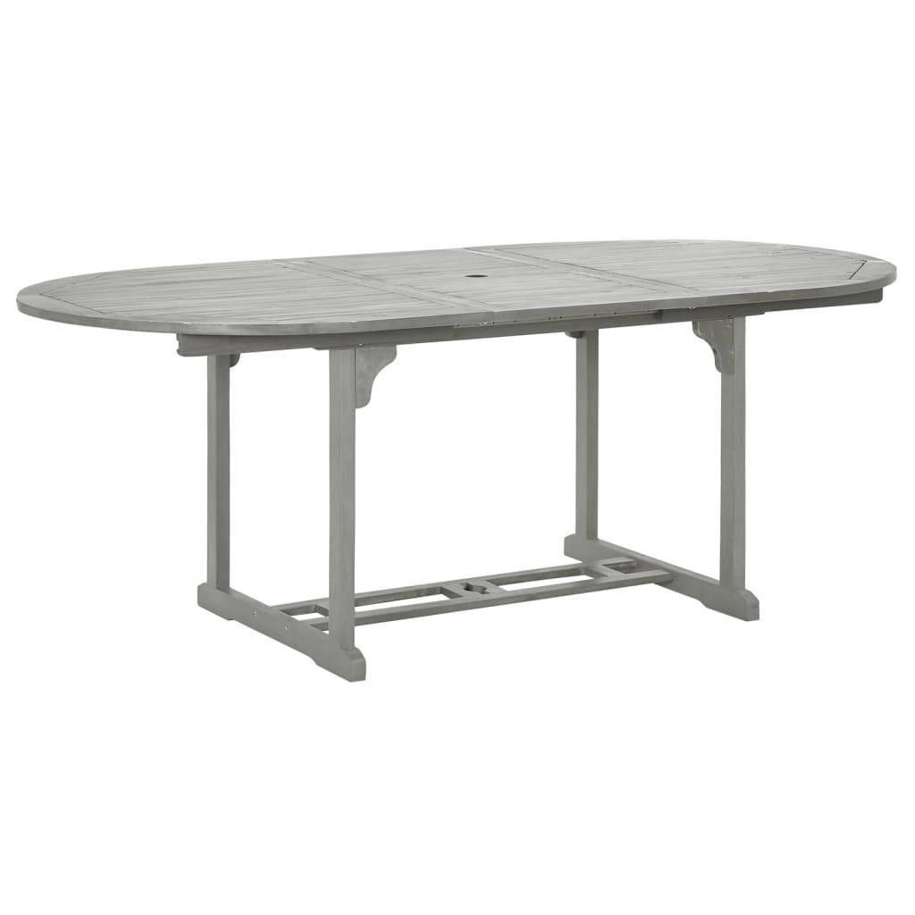 vidaXL Gartentisch Grau 200x100x75 cm Massivholz Akazie
