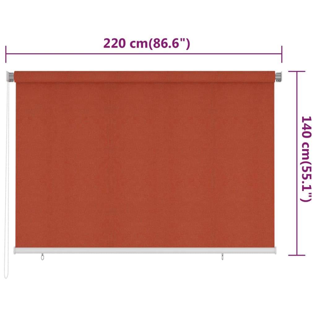 vidaXL Außenrollo 220 x 140 cm Terrakotta HDPE