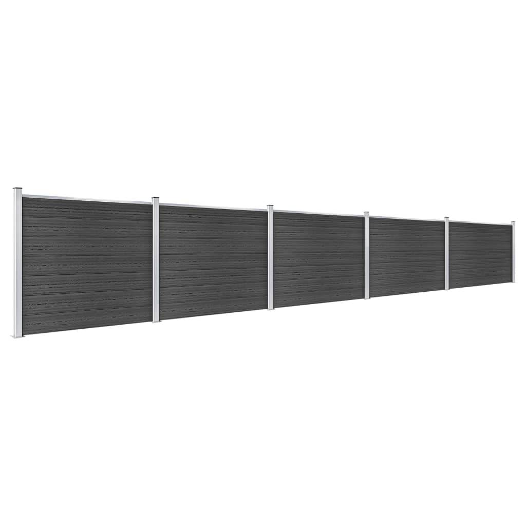 vidaXL Zaunelement Set WPC 872x146 cm Grau