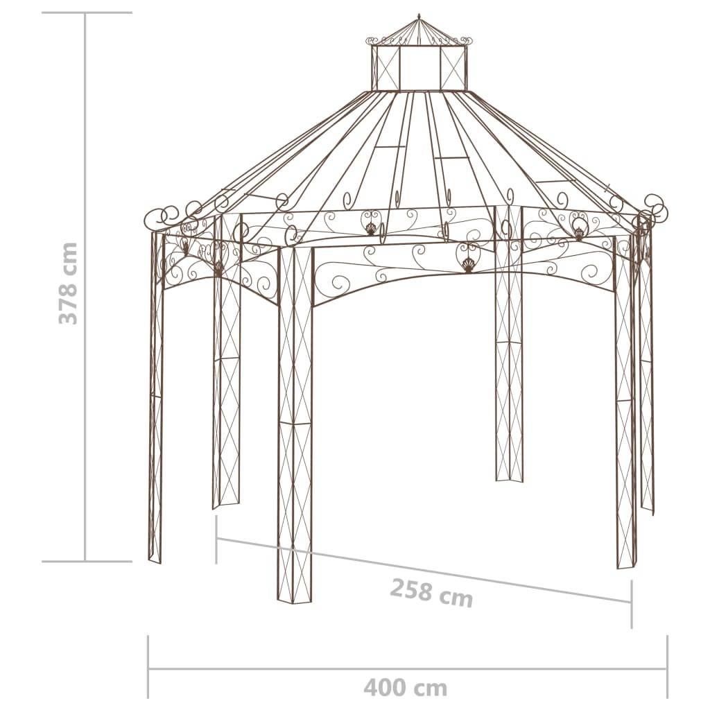 vidaXL Gartenpavillon Antik-Braun 400x258x378 cm Eisen