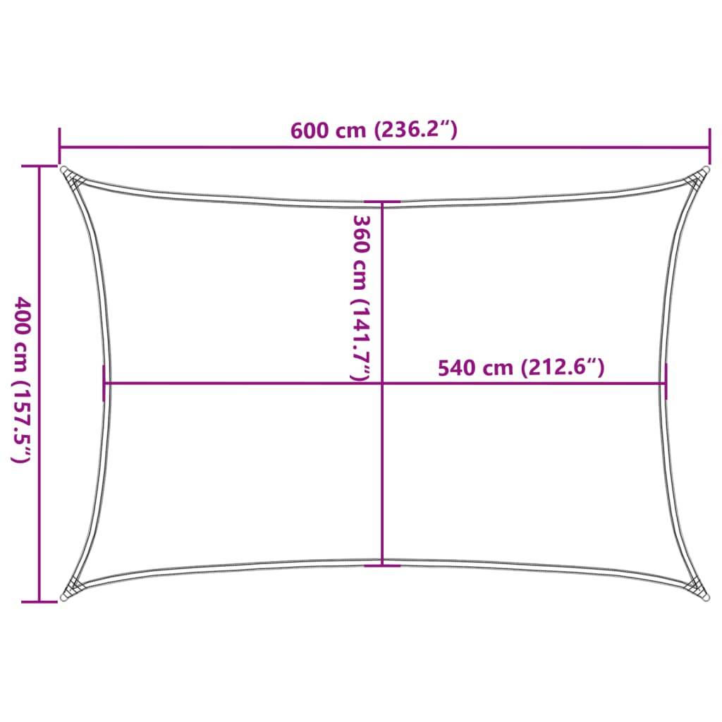 vidaXL Sonnensegel 160 g/m² Rot 4x6 m HDPE