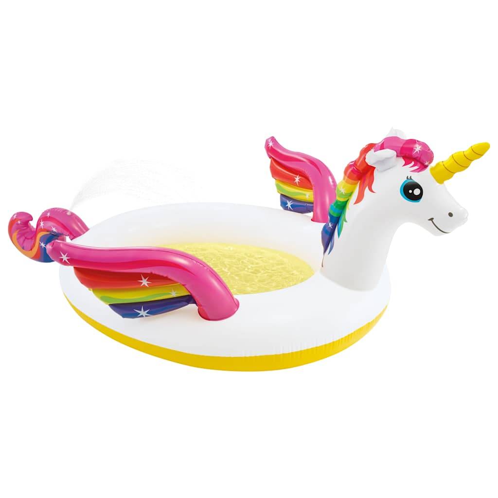 Intex Einhorn Pool mit Wasserspritzfunktion 272x193x104 cm