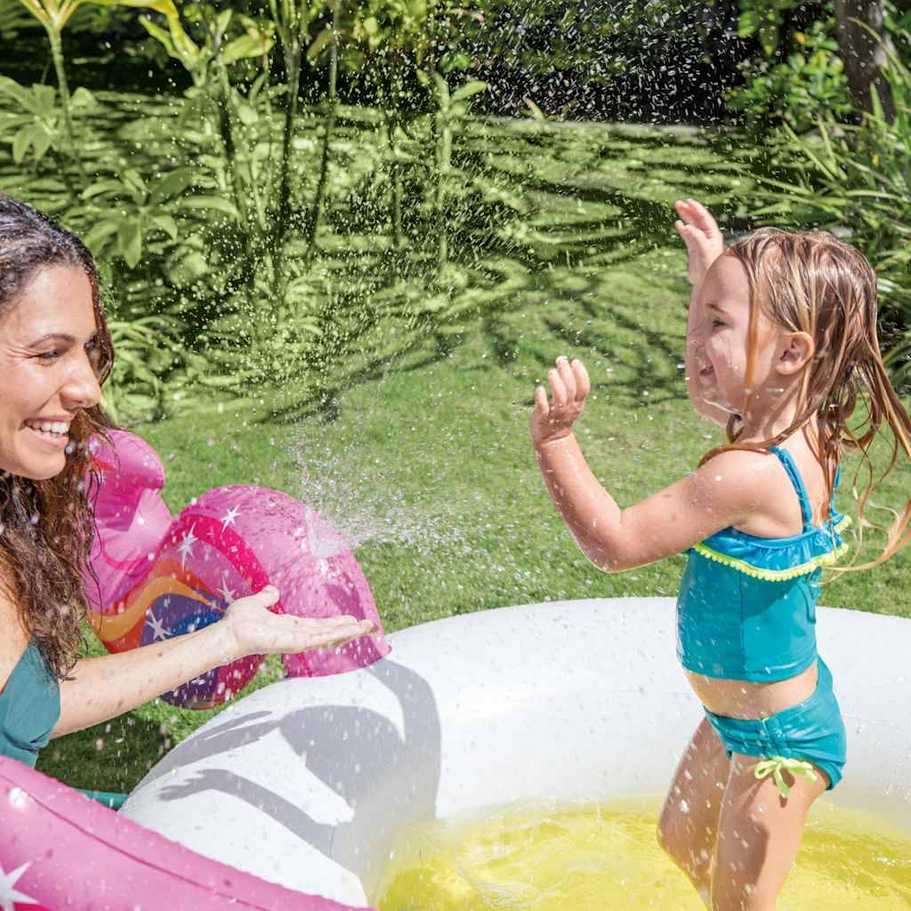 Intex Einhorn Pool mit Wasserspritzfunktion 272x193x104 cm