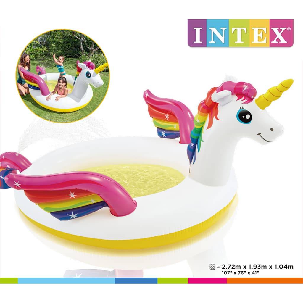 Intex Einhorn Pool mit Wasserspritzfunktion 272x193x104 cm