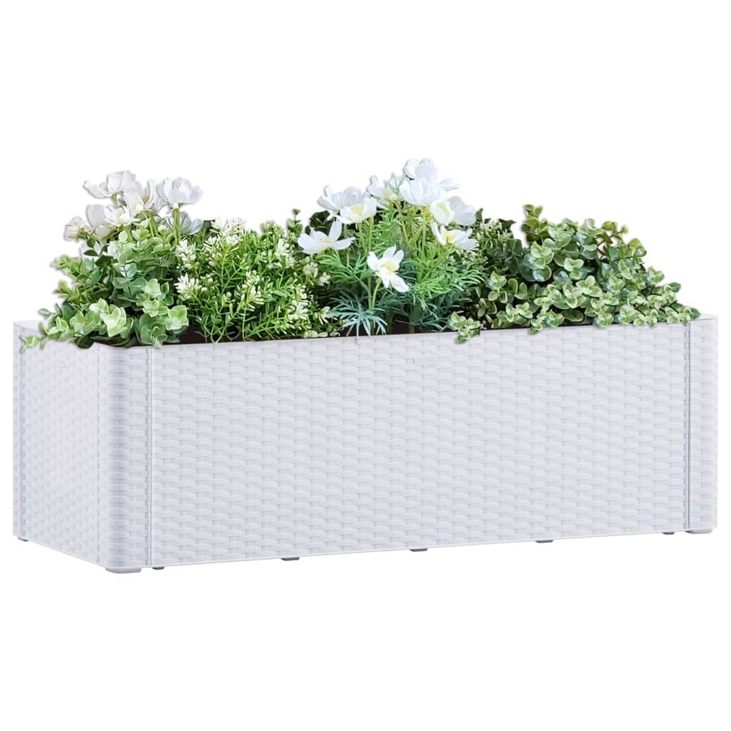 vidaXL Garten-Hochbeet mit Selbstbewässerungssystem Weiß 100x43x33 cm