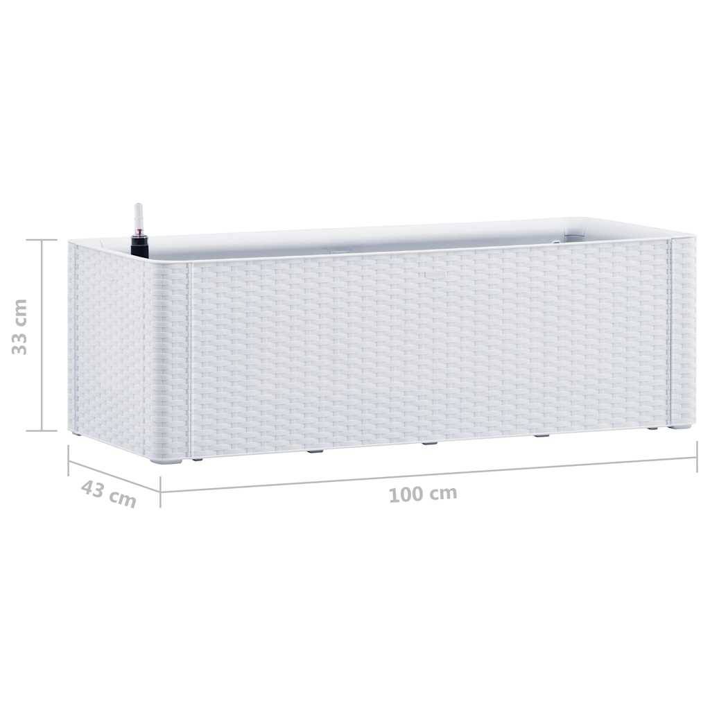 vidaXL Garten-Hochbeet mit Selbstbewässerungssystem Weiß 100x43x33 cm