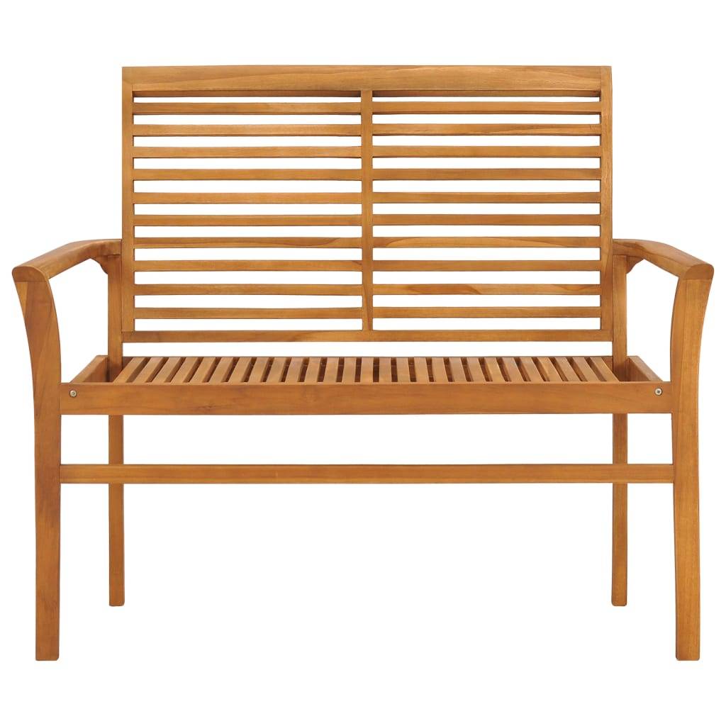 vidaXL Gartenbank mit Königsblauer Auflage 112 cm Massivholz Teak
