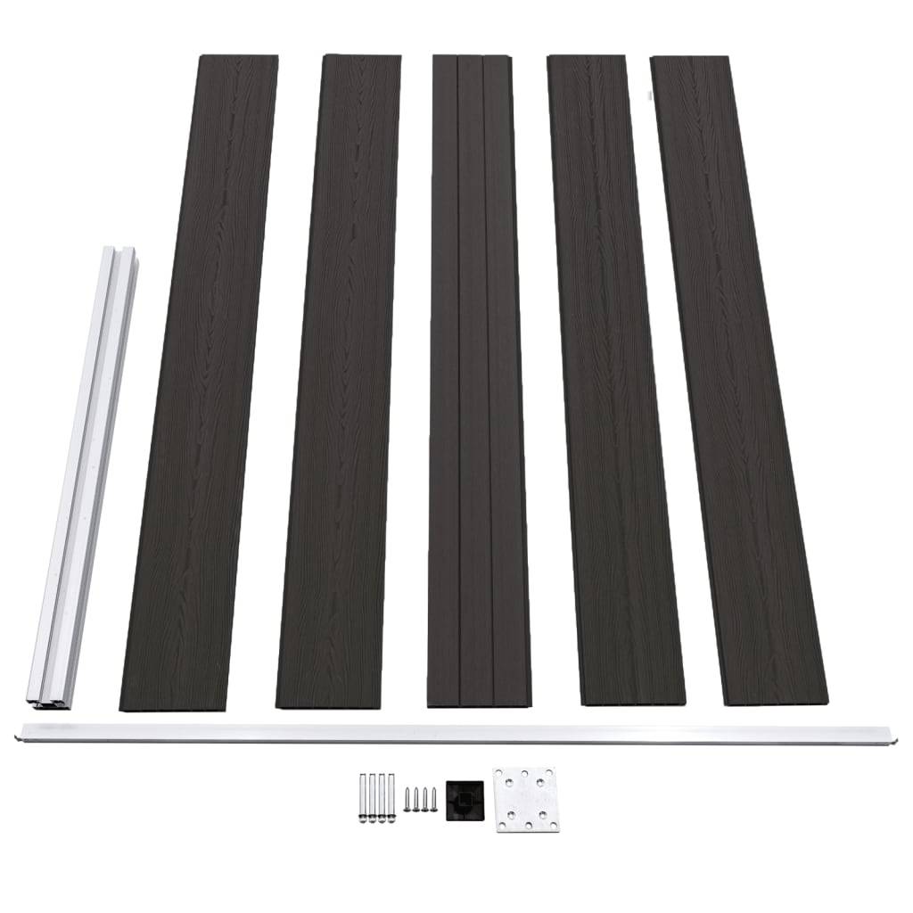 vidaXL Zaunelement WPC 175x105 cm Schwarz