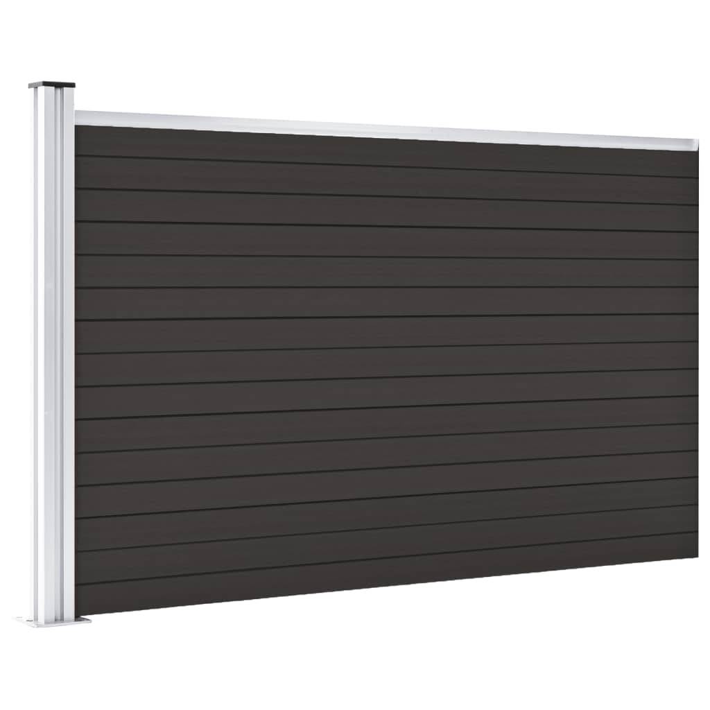 vidaXL Zaunelement WPC 175x105 cm Schwarz