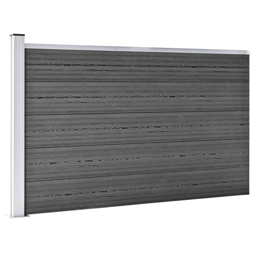 vidaXL Zaunelement Set WPC 699x105 cm Schwarz