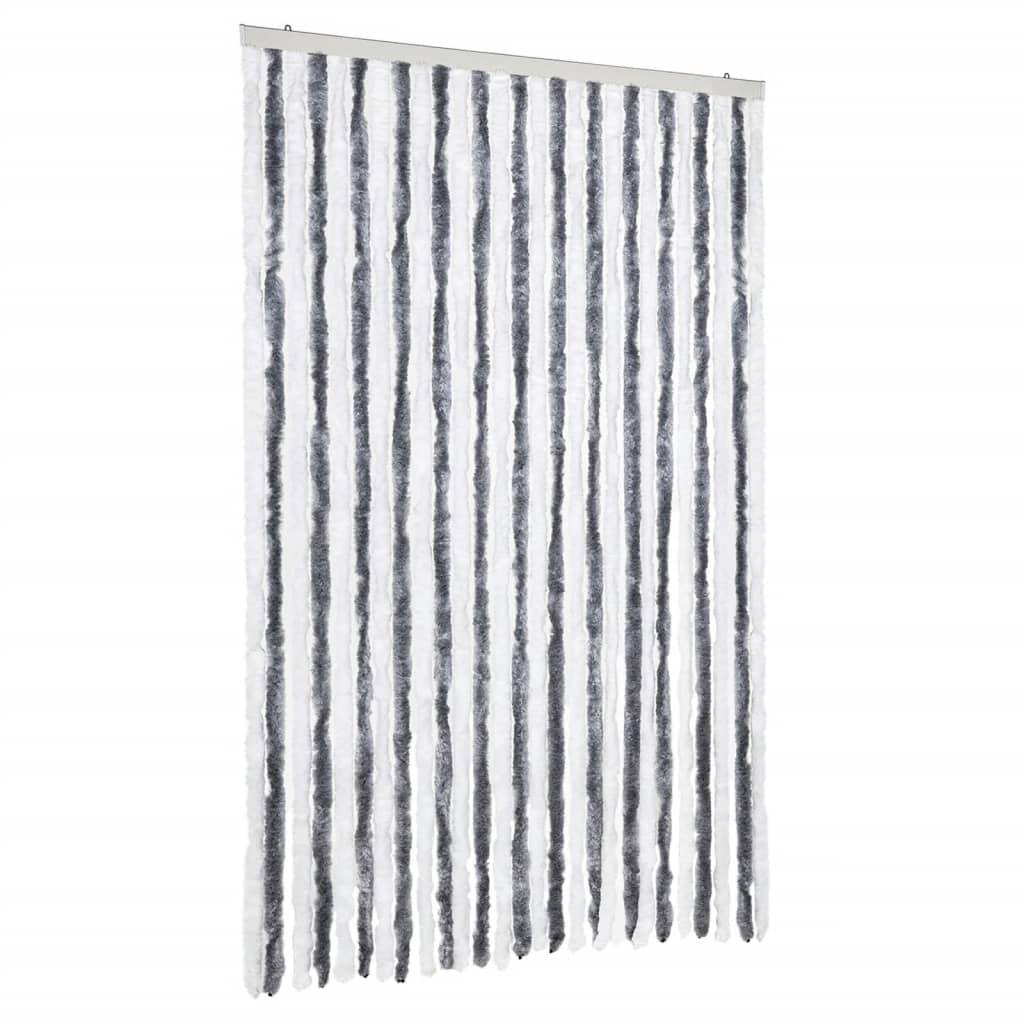 vidaXL Insektenschutz-Vorhang Grau und Weiß 118x220 cm Chenille