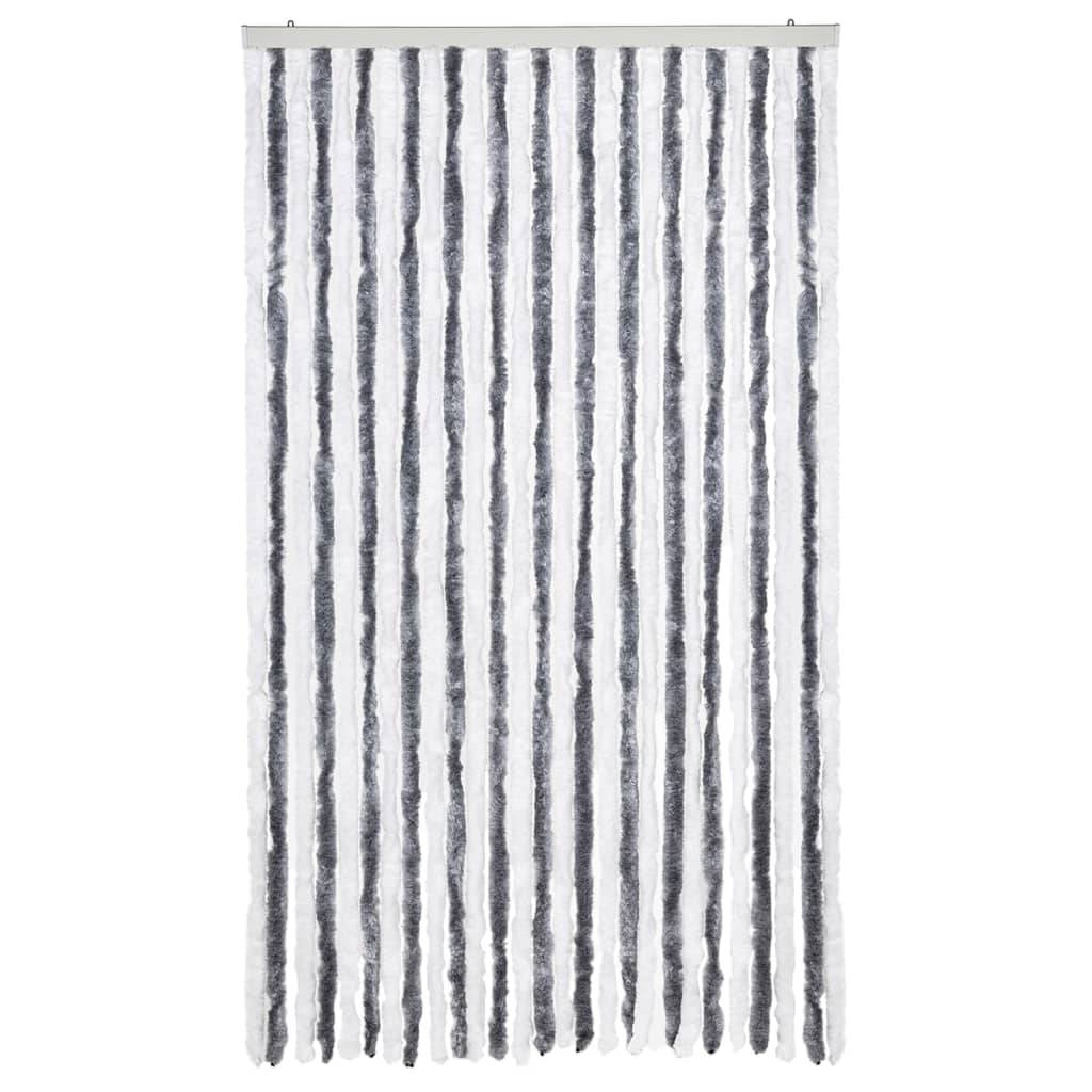 vidaXL Insektenschutz-Vorhang Grau und Weiß 118x220 cm Chenille