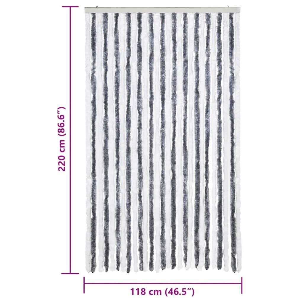 vidaXL Insektenschutz-Vorhang Grau und Weiß 118x220 cm Chenille