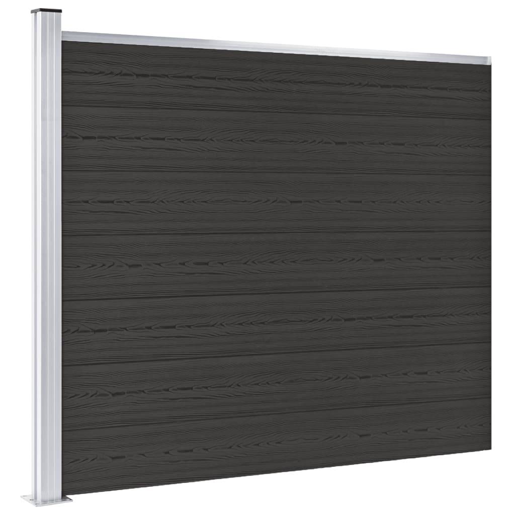 vidaXL Zaunelement WPC 175x146 cm Schwarz
