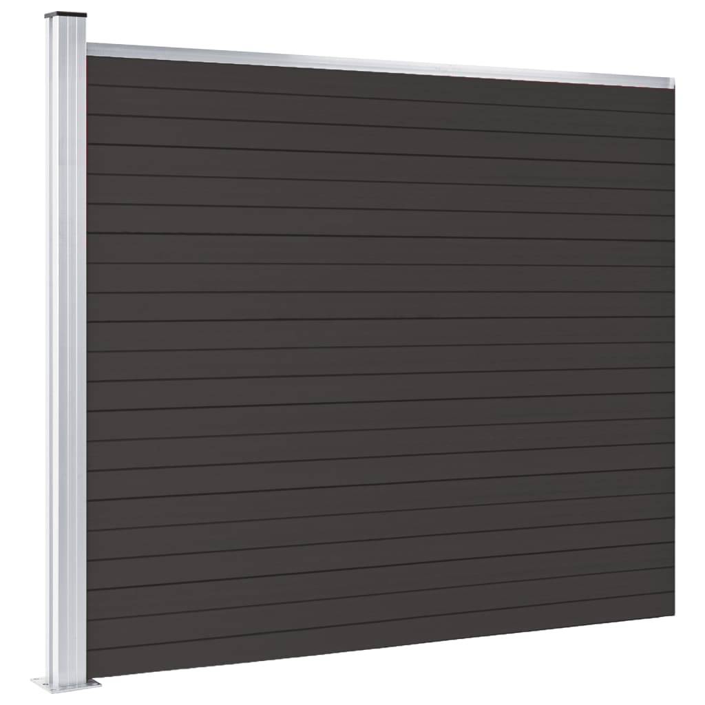 vidaXL Zaunelement WPC 175x146 cm Schwarz