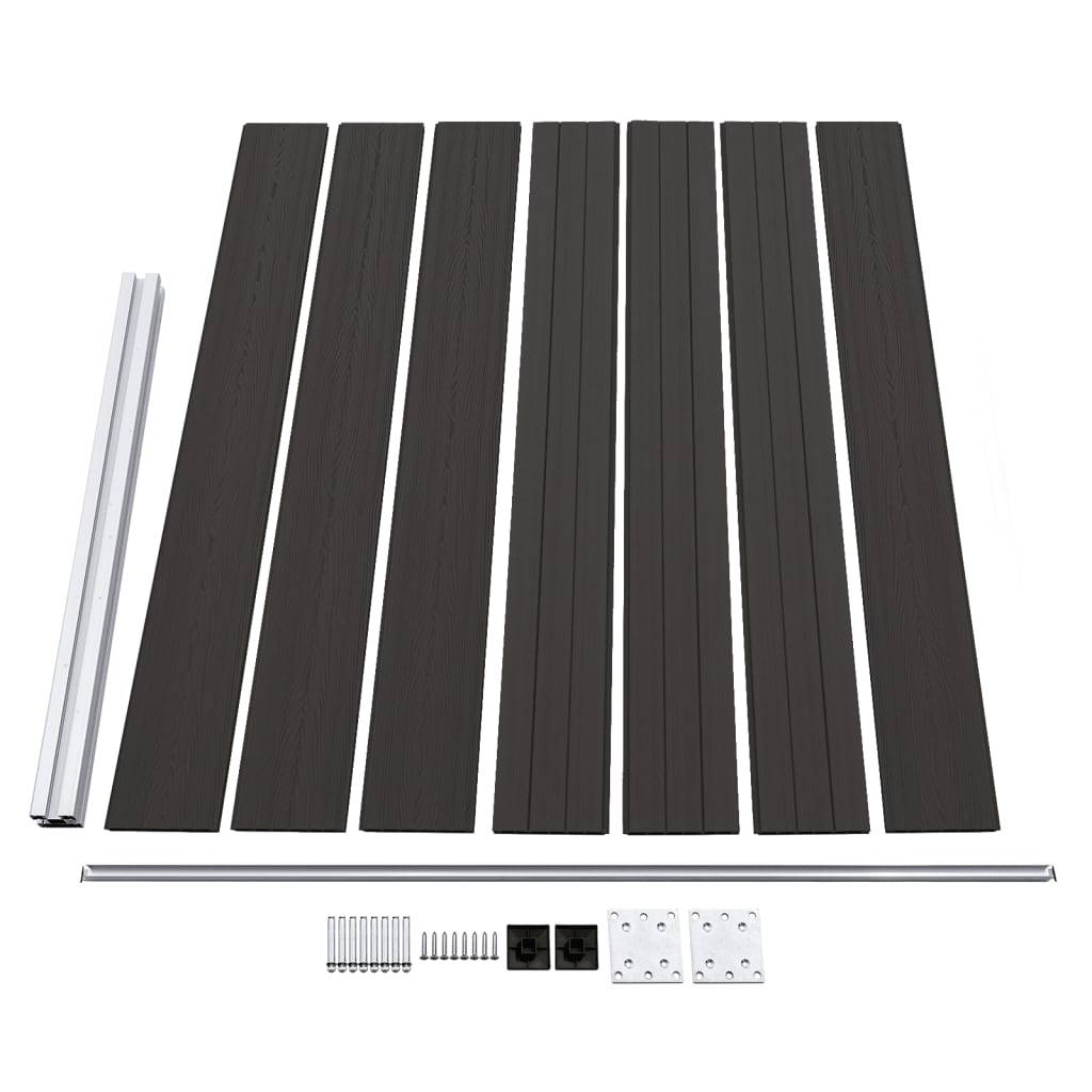 vidaXL Zaunelement WPC 175x146 cm Schwarz