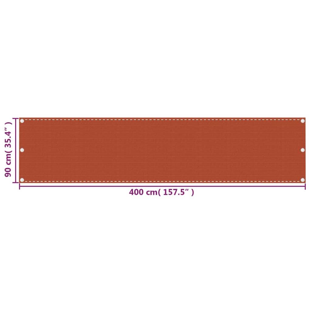 vidaXL Balkon-Sichtschutz Orange 90x400 cm HDPE