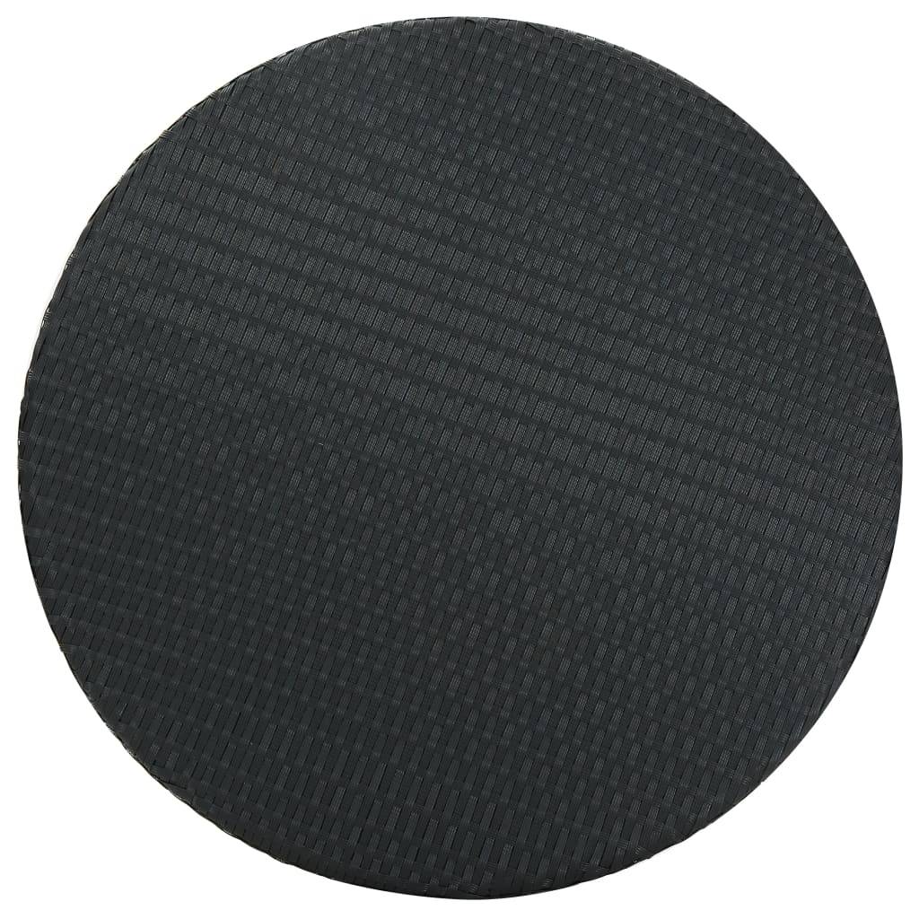 vidaXL Gartentisch Schwarz 75,5x106 cm Poly Rattan