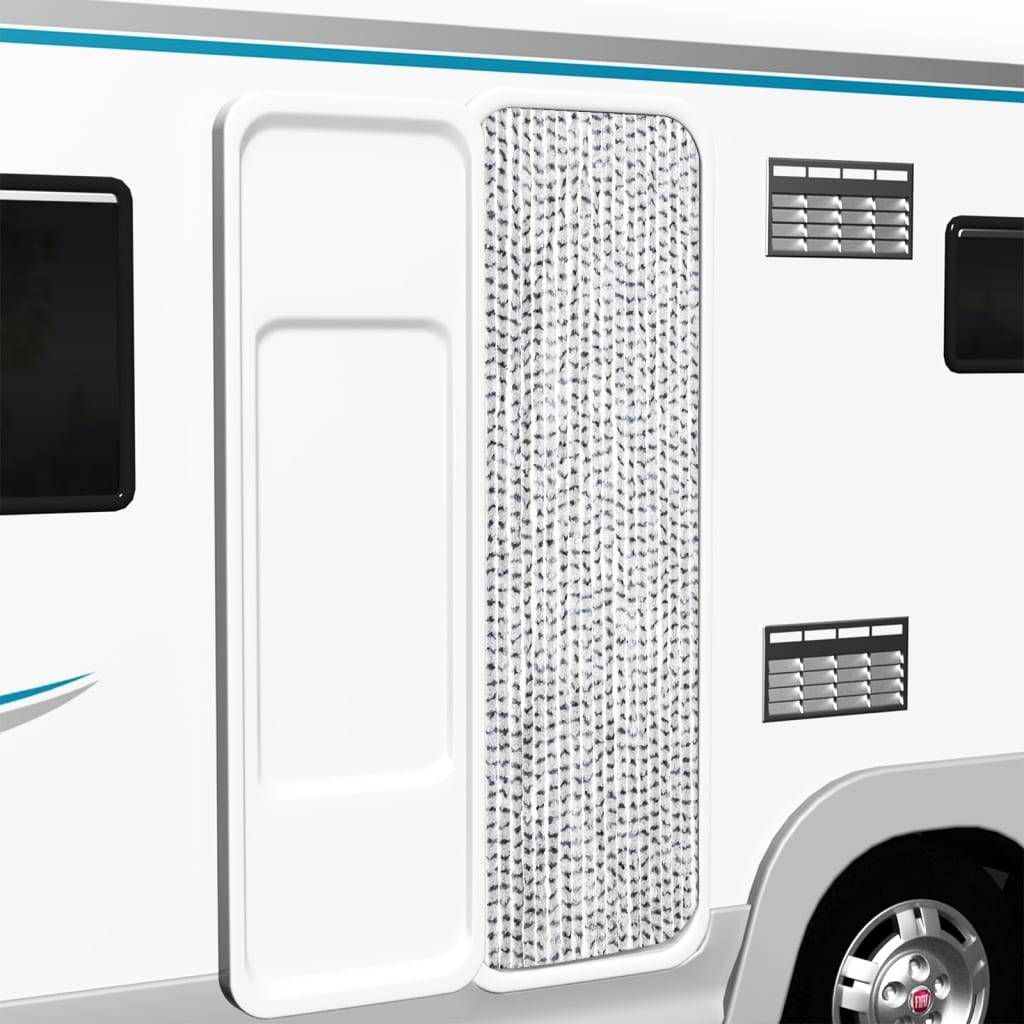 vidaXL Insektenschutz-Vorhang Hell- und Dunkelgrau 56x185 cm Chenille