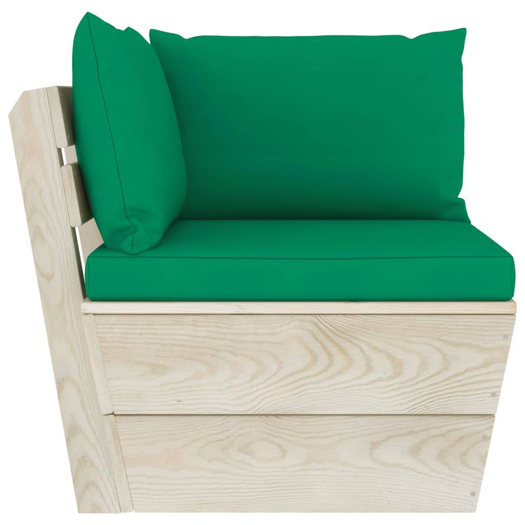 vidaXL Garten-Paletten-Ecksofa mit Kissen Imprägniertes Fichtenholz