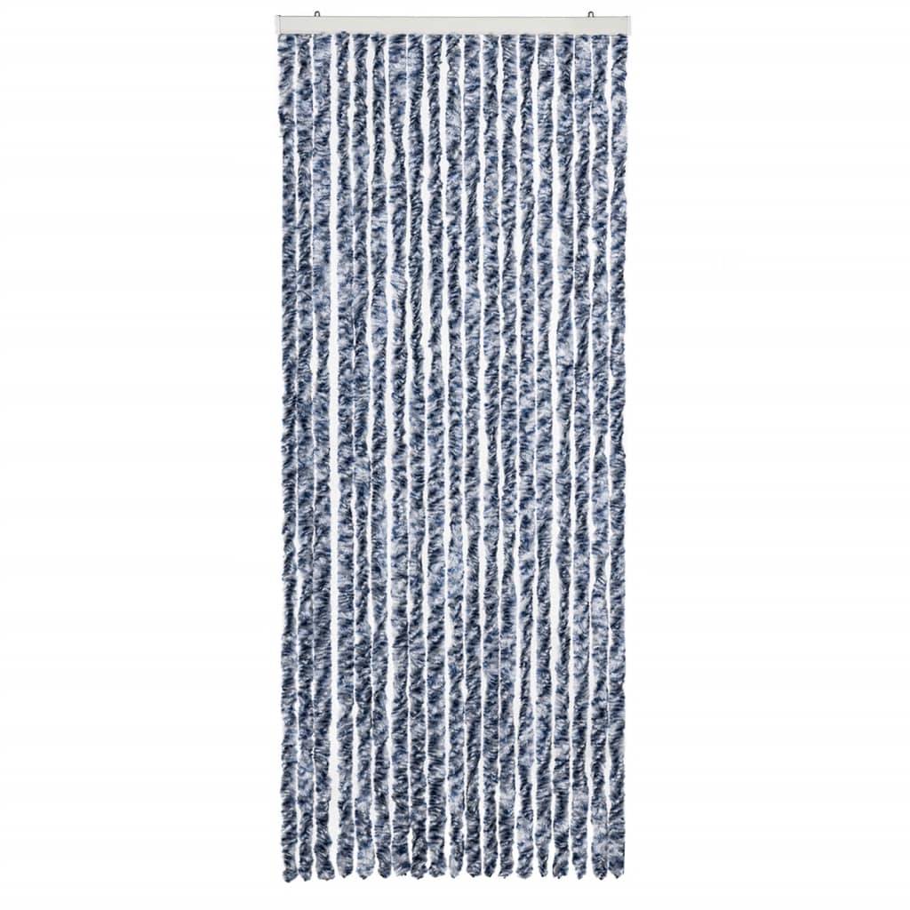 vidaXL Insektenschutz-Vorhang Blau und Weiß 56x200 cm Chenille