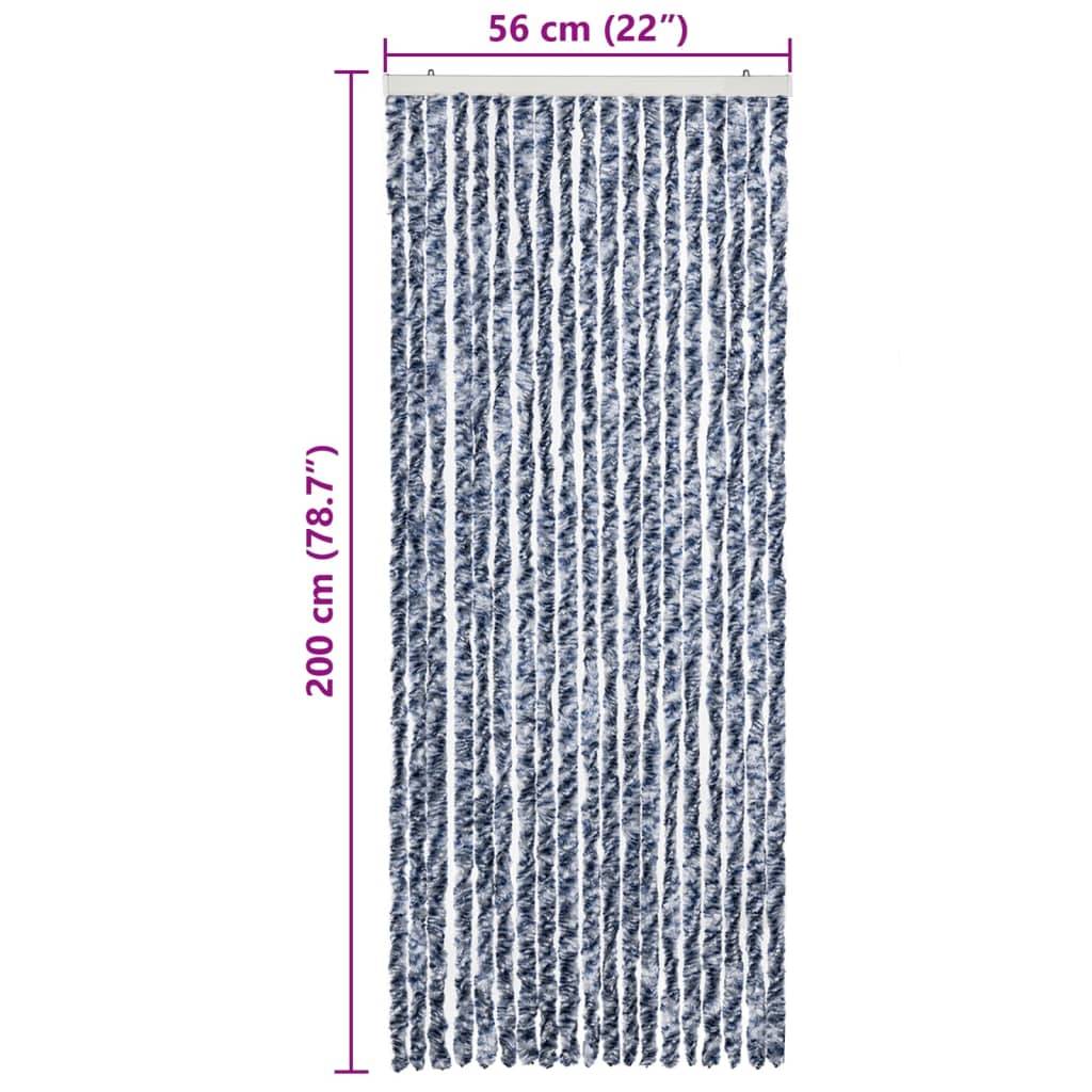 vidaXL Insektenschutz-Vorhang Blau und Weiß 56x200 cm Chenille