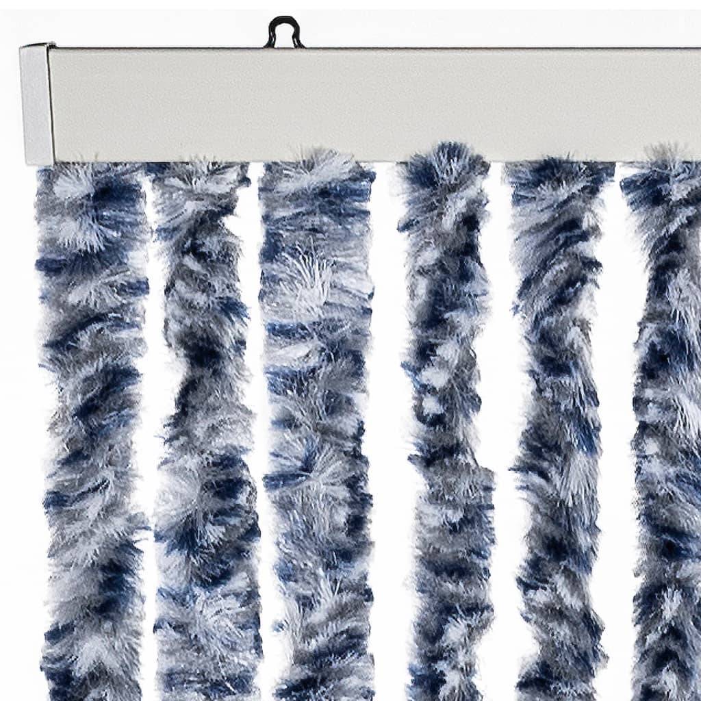 vidaXL Insektenschutz-Vorhang Blau und Weiß 56x200 cm Chenille