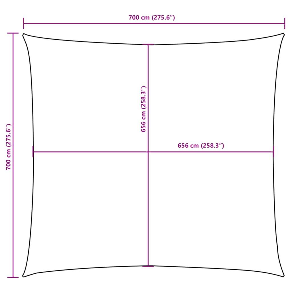 vidaXL Sonnensegel Oxford-Gewebe Quadratisch 7x7 m Beige